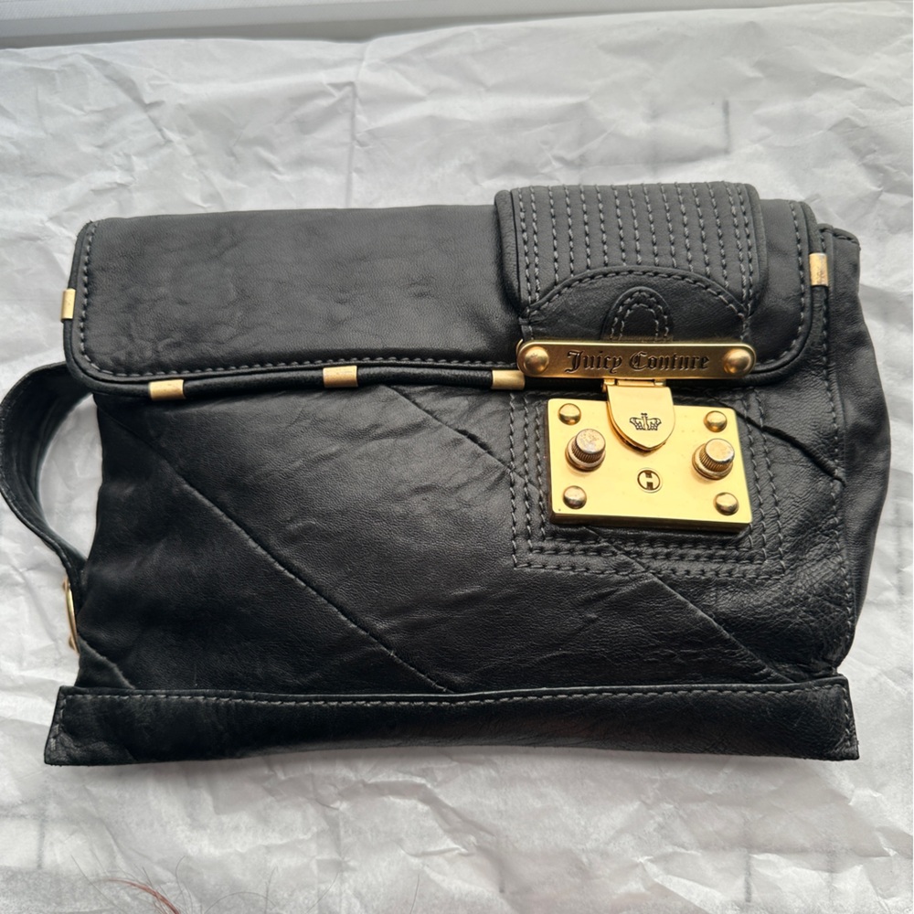Vintage Juicy Couture Black Leather Clutch